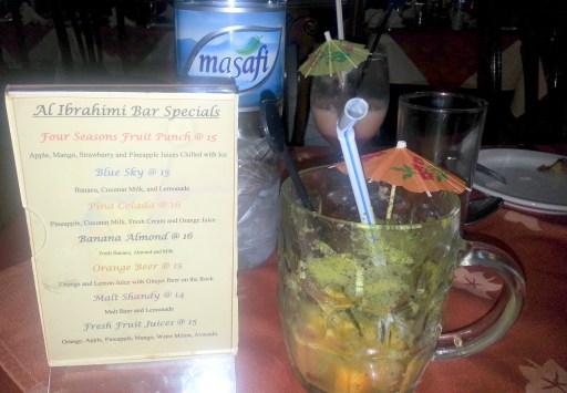 Fruit punch for the wife, Orange Beer for me!